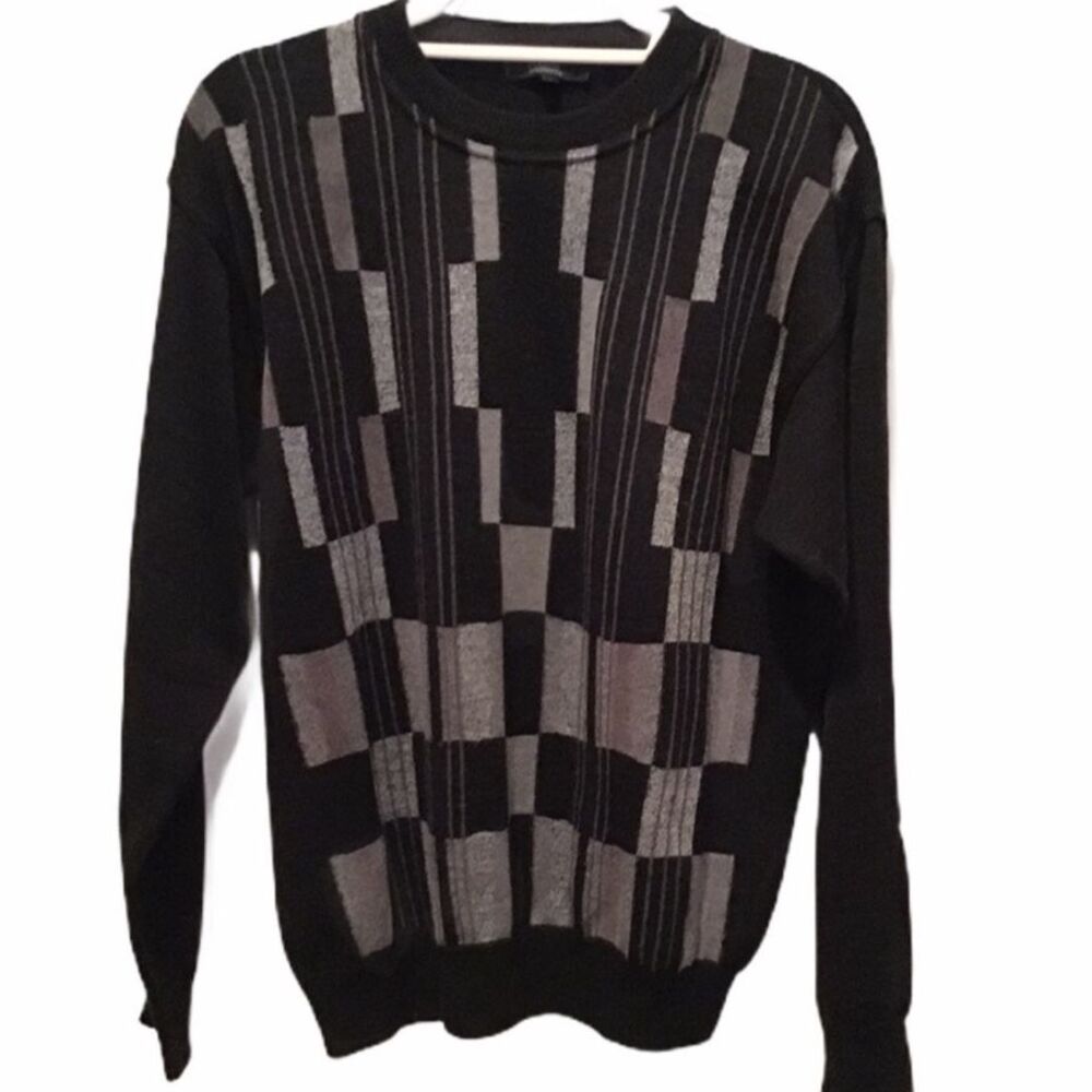 ITALY Raffi Black and Gray Sweater Size M